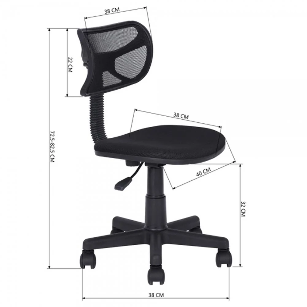 Sedia Girevole Cameretta Ufficio 5 Ruote Scrivania Schienale Traspirante Nero - Image 3