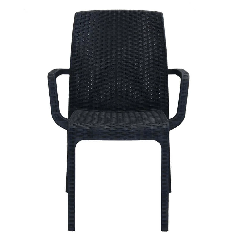 Sedia indiana 57x59x86 h cm in Wicker Antracite - Image 2