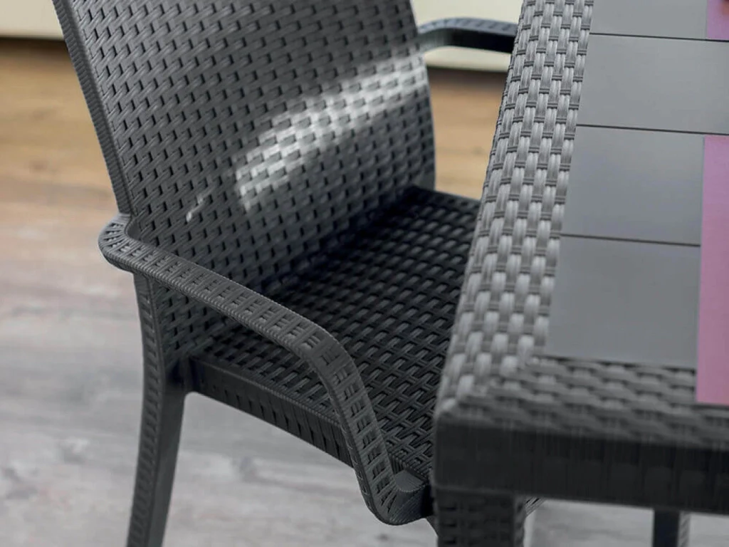 Sedia indiana 57x59x86 h cm in Wicker Antracite - Image 5
