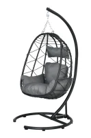 Sedia Sospesa da Giardino, Resistente alle Intemperie, Cuscino Incluso, 102 cm x 102 cm x 195 cm, Grigio Scuro - Image 5