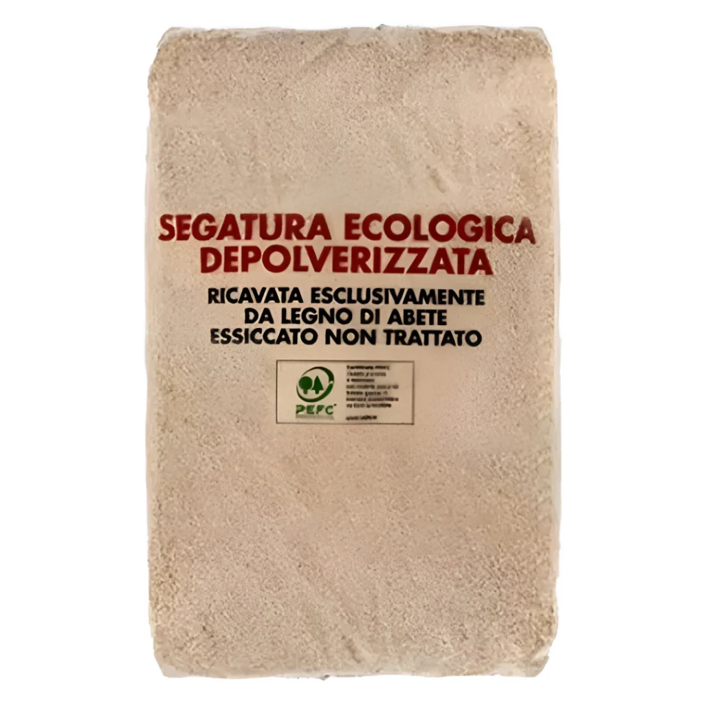 Segatura ecologica multiuso depolverizzata in abete essiccato Sacco 50 litri