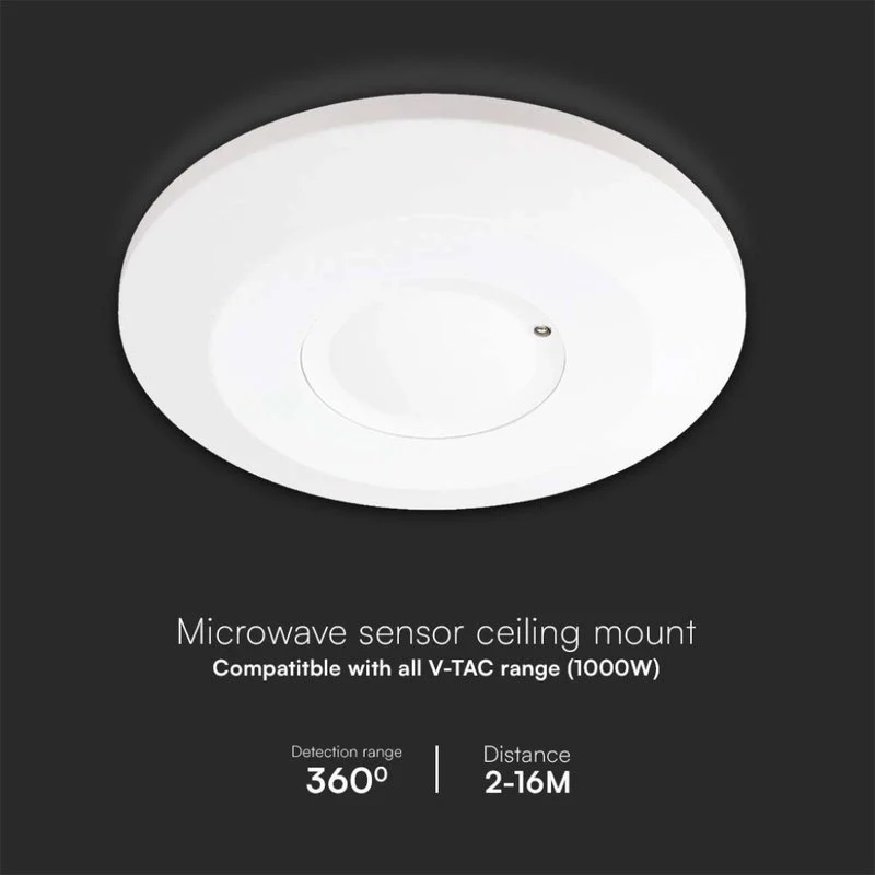 Sensore di Movimento a Microonde 1000W Rilevamento a 360° Montaggio a Plafone SKU-23163 - Image 3