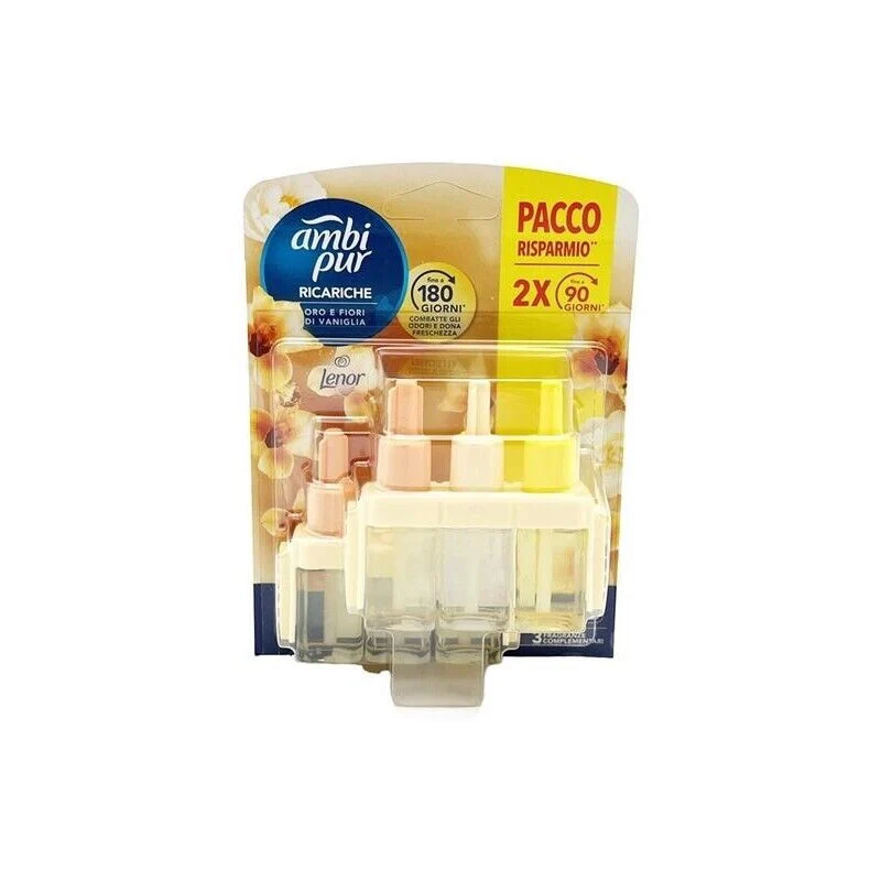 SET 10 AMBI PUR RICARICHE PER DIFFUSORE ELETTRICO 3VOLUTION FRAGRANZA ORO E FIORI DI VANIGLIA - Image 3