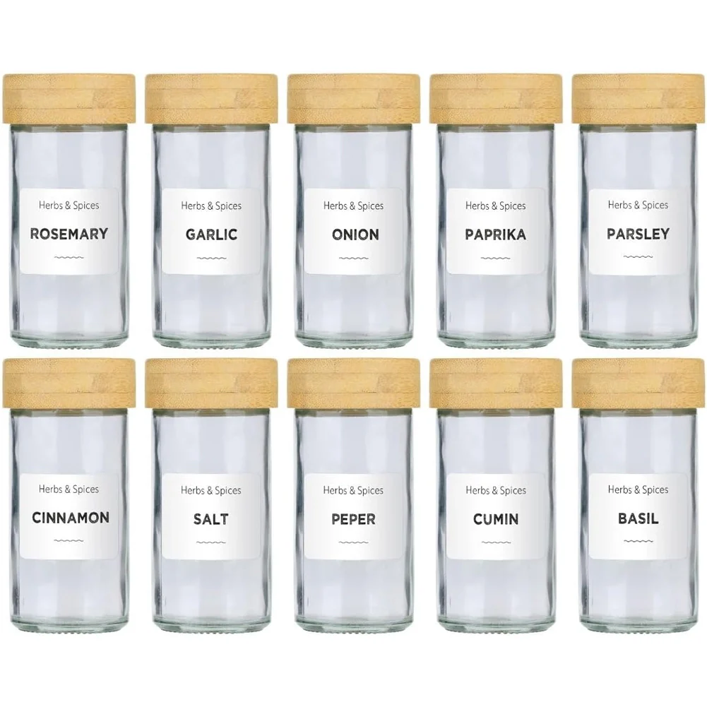 Set 12 Barattoli Portaspezie con Dosatore e Etichette Organizer da Cucina