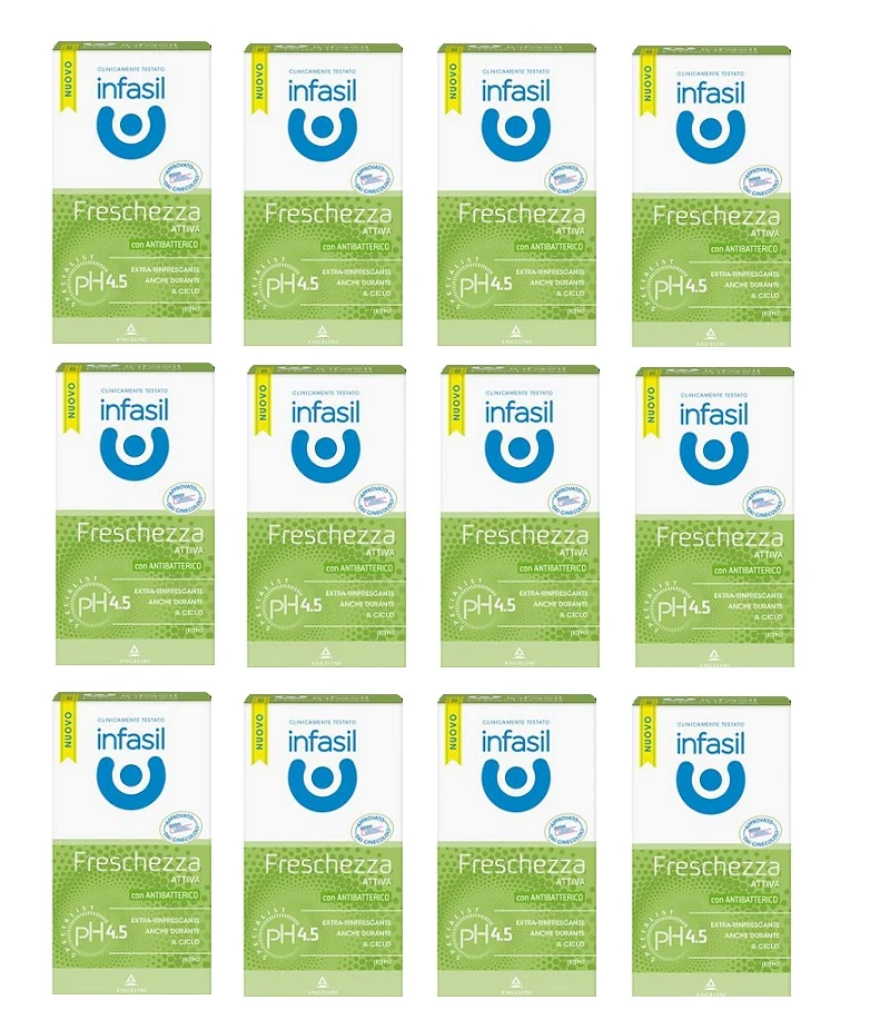 SET 12 INFASIL DETERGENTE INTIMO IN CONFEZIONE DA 200 ML FRESCHEZZA ATTIVA