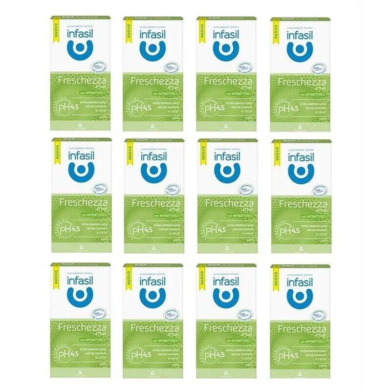 SET 12 INFASIL DETERGENTE INTIMO IN CONFEZIONE DA 200 ML FRESCHEZZA ATTIVA - Image 3