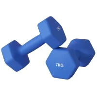 Set 2 Manubri Esagonali da 2x7kg in Metallo e Plastica con Impugnatura Antiscivolo, 22.5x10.5x10.5 cm, Blu - Image 10