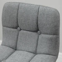 Set 2 Sgabelli da Bar con Schienale e Poggiapiedi, Seduta Imbottita in Tessuto e Gambe in Legno, 41.5x47x97.5, Grigio - Image 8