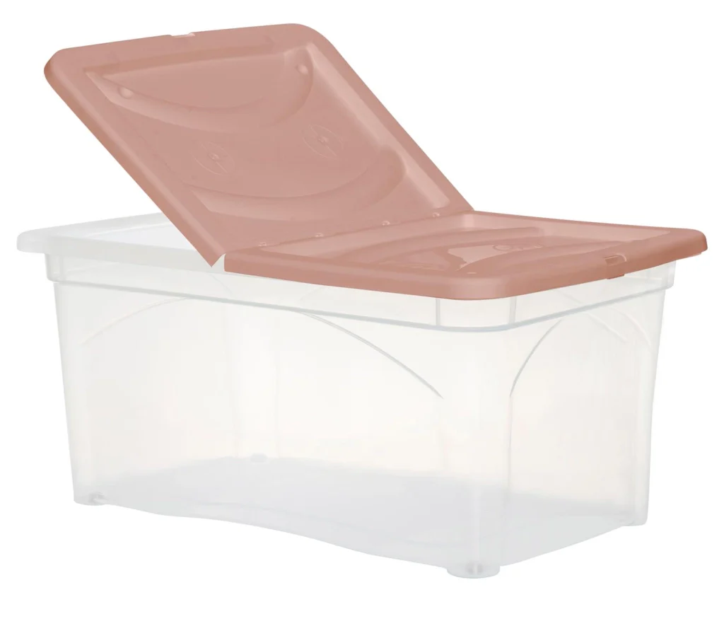 SET 3 PZ BOX PORTA INDUMENTI CON RUOTE DIMENSIONI 60X40X28CM E COPERCHIO ROSA - Image 3