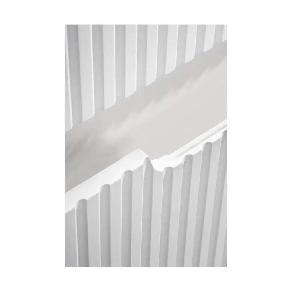 Set bagno sospeso VANO bianco 60cm: mobile sottolavabo con cassetti scanalati + lavabo incassato bianco - Image 5
