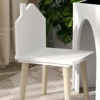 Set con 2 Sedie per Bambini e Tavolino con Lavagna per Cameretta e Asilo, Età 3-8 Anni, Bianco - Image 9