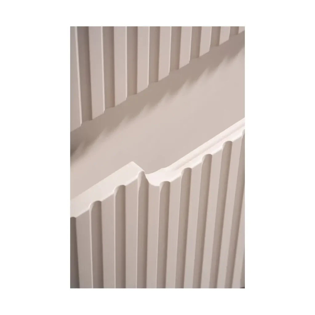 Set da bagno VANO cachemire e bianco 60cm: mobiletto sottolavabo con cassetti scanalati verticalmente + lavabo incassato - Image 8