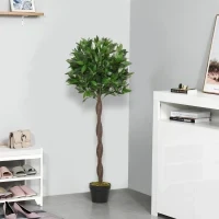 Set di 2 Alberi di Alloro in Vaso, Piante Finte in Plastica Altezza 120cm per Interni - Image 8