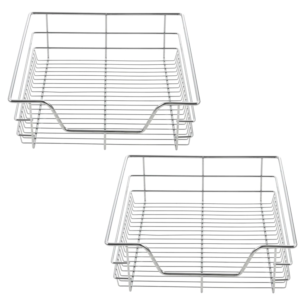 Set di 2 Cassetti Telescopici Estraibili a Rete con Guide in Acciaio 57x44x14 cm [en.casa] - Image 3