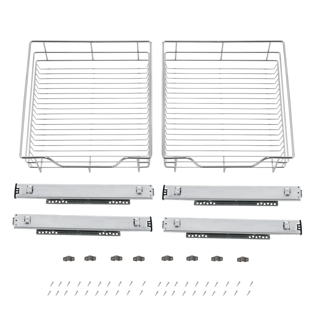 Set di 2 Cassetti Telescopici Estraibili a Rete con Guide in Acciaio 57x44x14 cm [en.casa] - Image 7