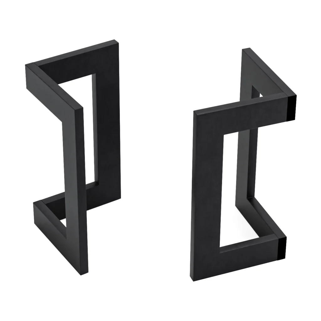 Set di 2 Gambe Kaskinen per Mobili Fai da Te Altezza 42 cm Acciaio Nero [en.casa]