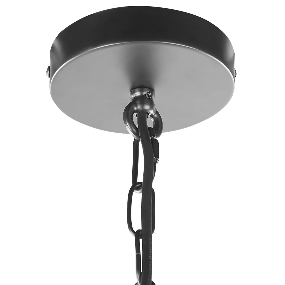 Set di 2 lampadari in metallo nero con paralume in vetro trasparente in stile retrò - Image 5