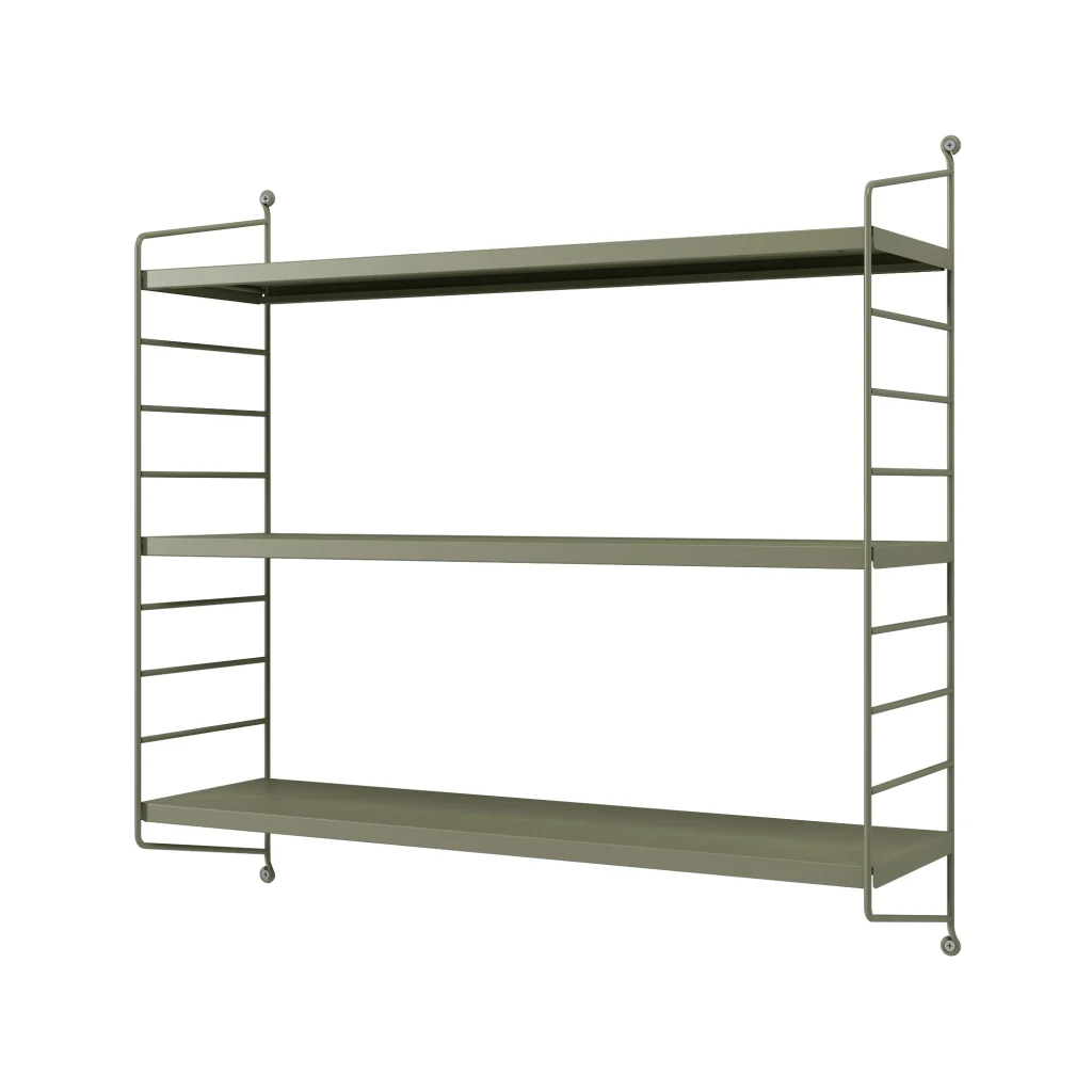 Set di 2 Scaffali da Parete Strängnäs a 3 Ripiani Regolabili  50 x 60 x 15 cm Acciaio color Cammello [en.casa] - Image 4