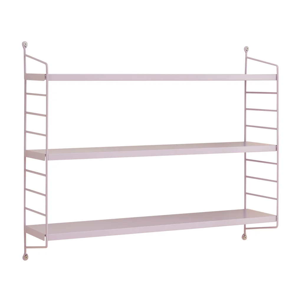 Set di 2 Scaffali da Parete Strängnäs a 3 Ripiani Regolabili  50 x 60 x 15 cm Acciaio Lilla [en.casa] - Image 3