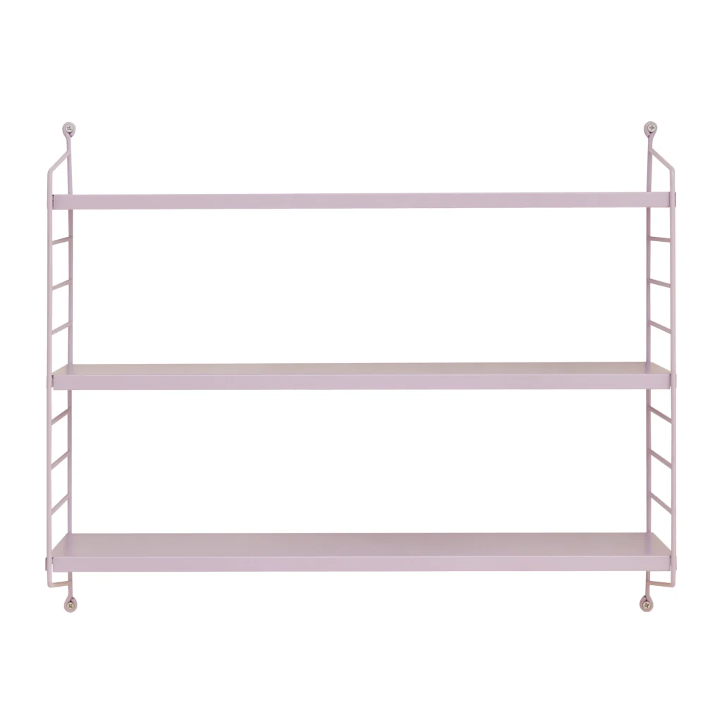 Set di 2 Scaffali da Parete Strängnäs a 3 Ripiani Regolabili  50 x 60 x 15 cm Acciaio Lilla [en.casa] - Image 5