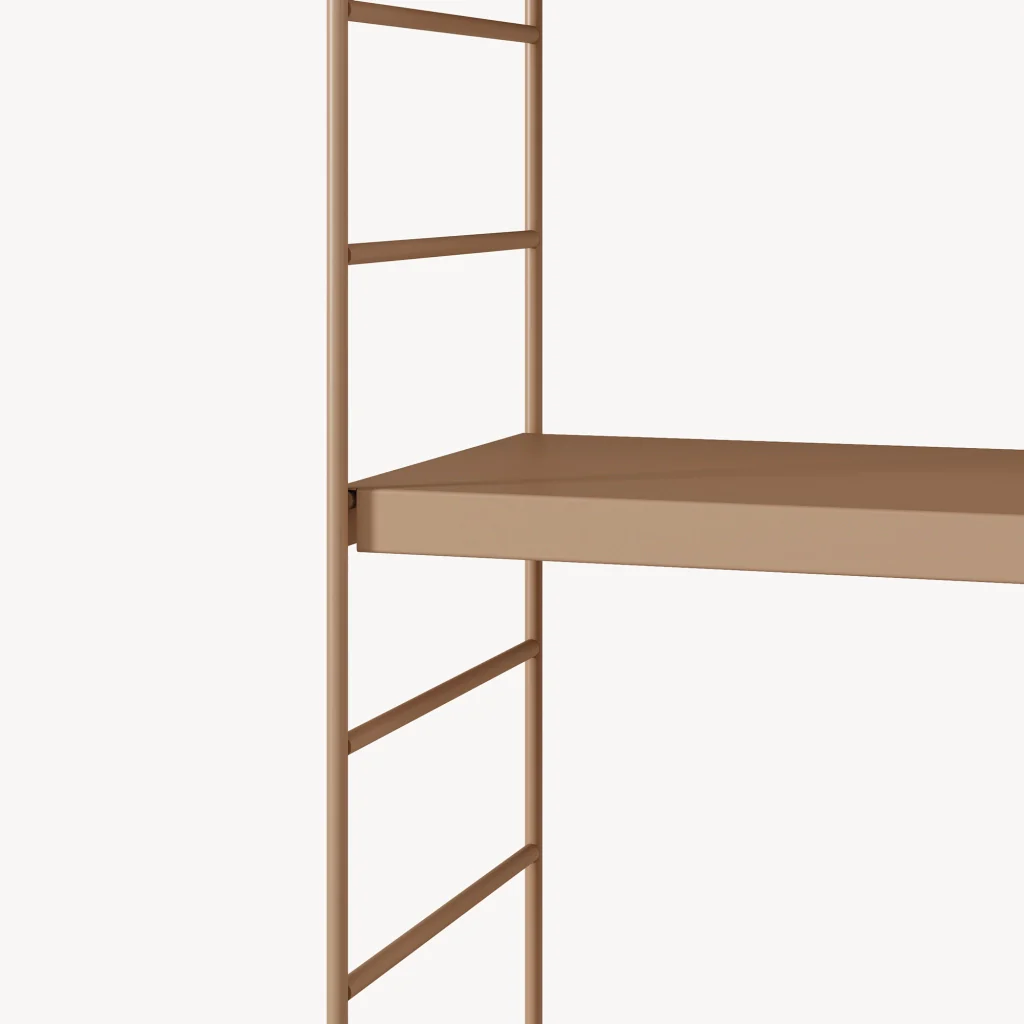 Set di 2 Scaffali da Parete Strängnäs a 3 Ripiani Regolabili  50 x 60 x 15 cm Acciaio Marrone chiaro opaco [en.casa] - Image 7