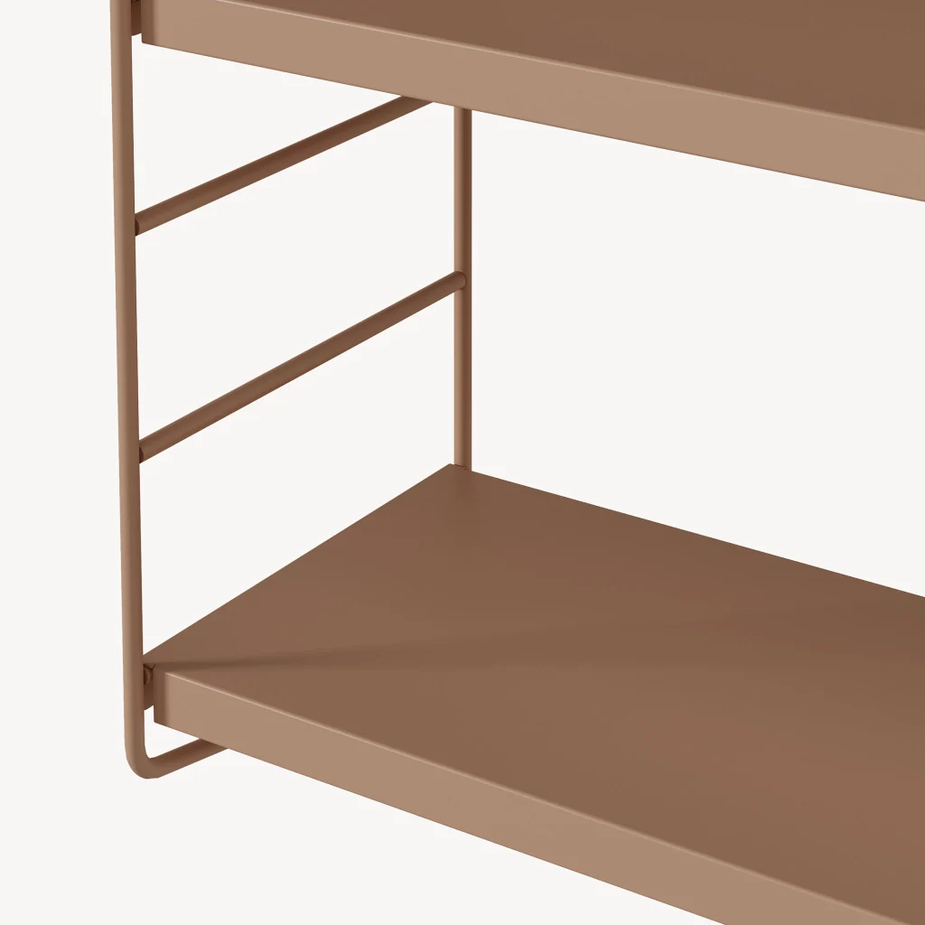 Set di 2 Scaffali da Parete Strängnäs a 3 Ripiani Regolabili  50 x 60 x 15 cm Acciaio Marrone chiaro opaco [en.casa] - Image 8
