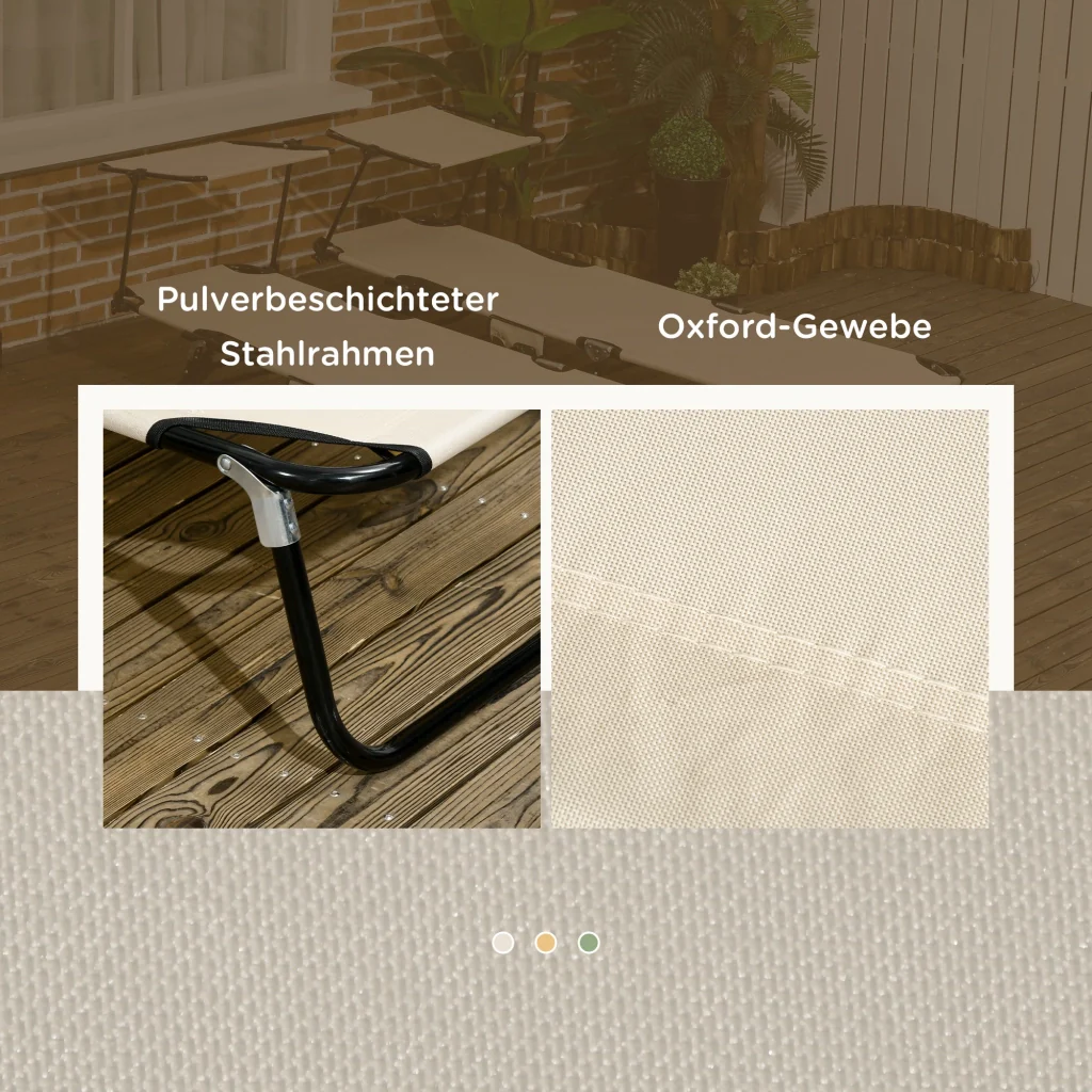 Set di 2 sdraio da giardino pieghevoli con baldacchino solare regolabile in altezza a 5 direzioni marrone - Image 7