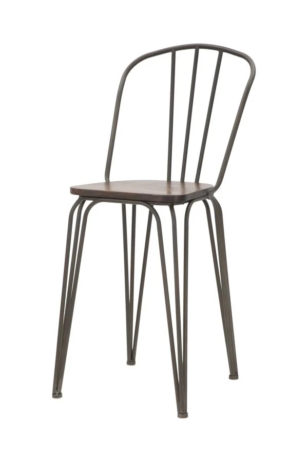 Coppia di Sedie bar, metallo e legno 54x45x102cm Herlem - Image 3