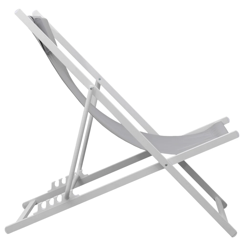 Set di 2 sedie CYPRUS - struttura in textilene grigio/bianco - Image 3