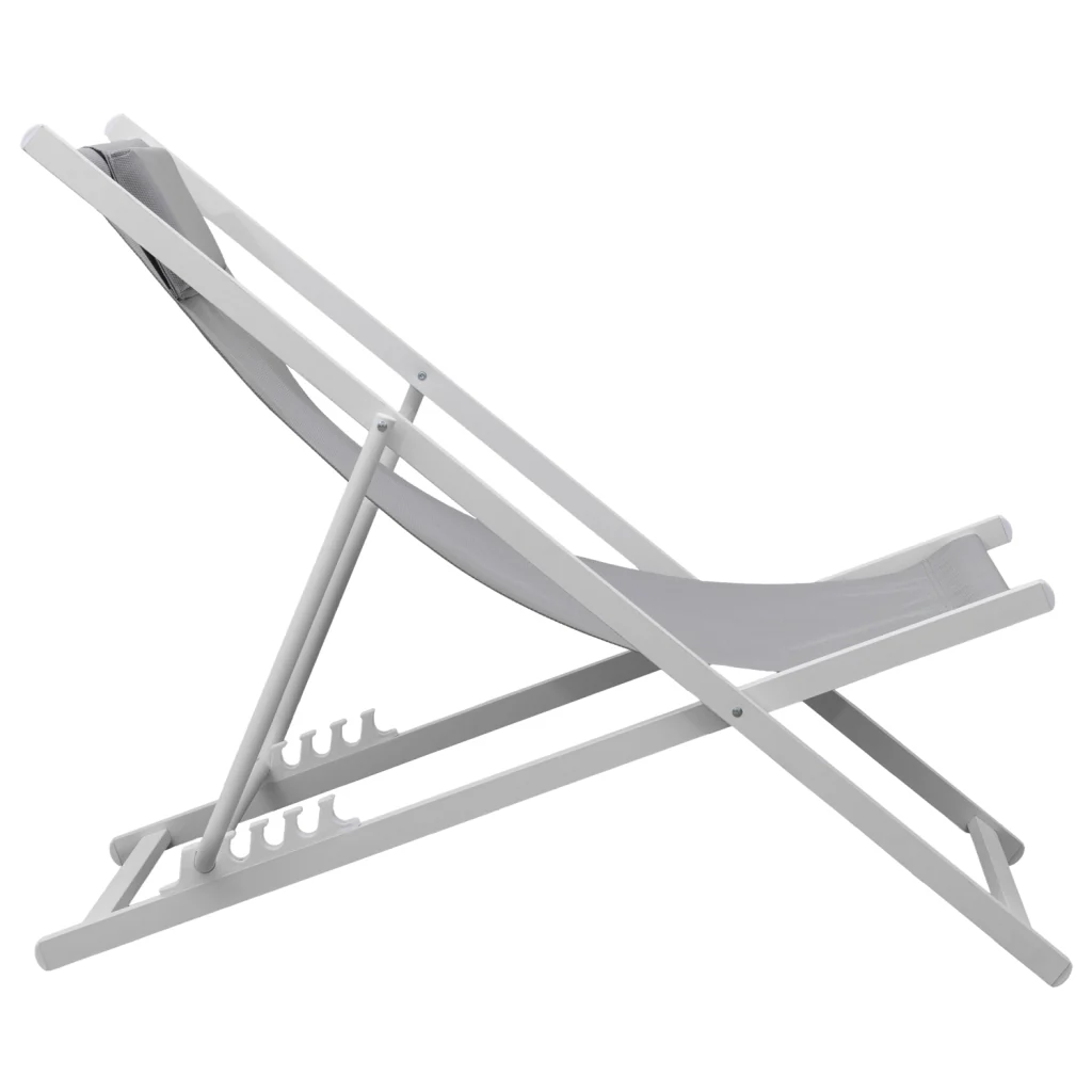 Set di 2 sedie CYPRUS - struttura in textilene grigio/bianco - Image 4