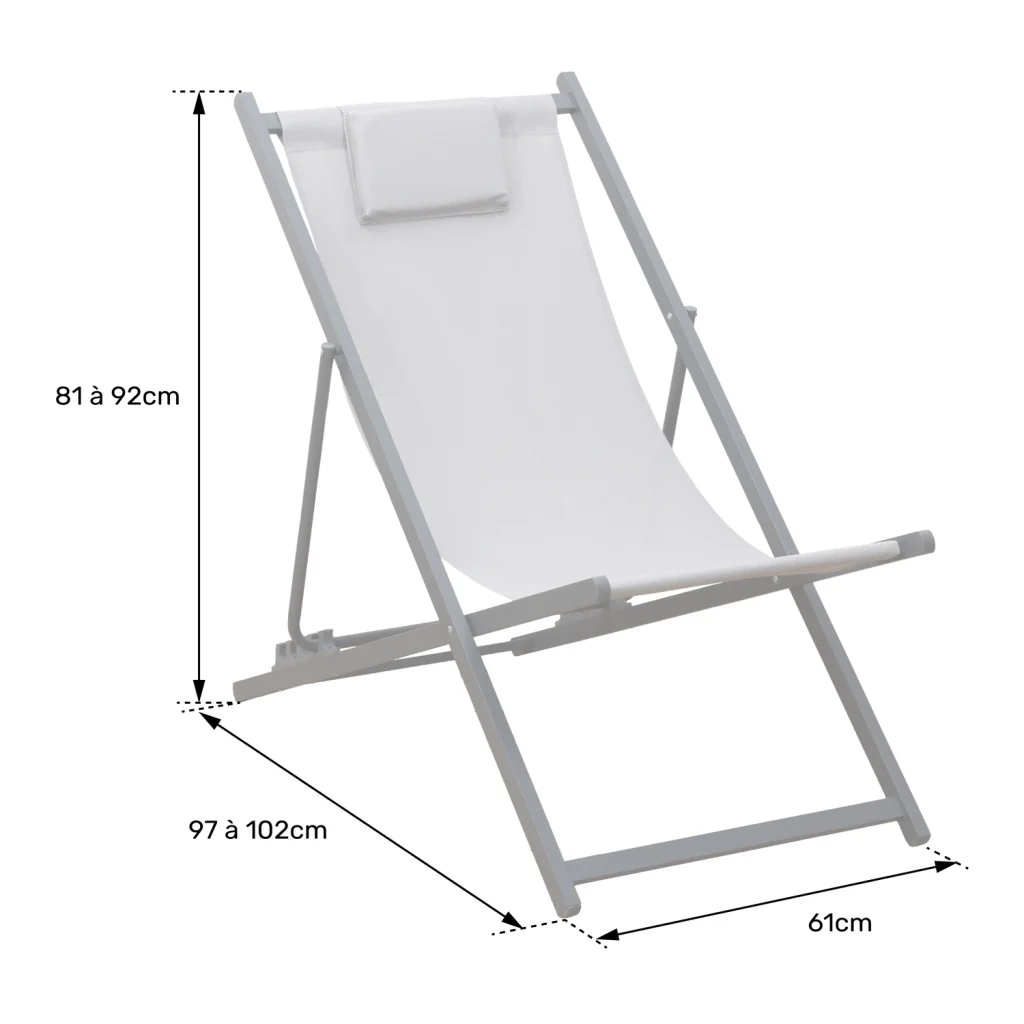 Set di 2 sedie CYPRUS - struttura in textilene grigio/bianco - Image 8