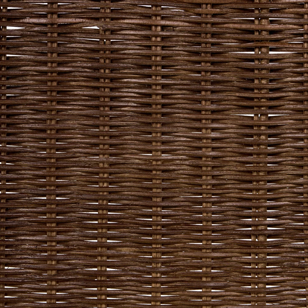 Set di 2 sedie da pranzo con seduta e schienale in rattan marrone scuro e gambe in ferro, senza braccioli, in stile industriale boho - Image 8