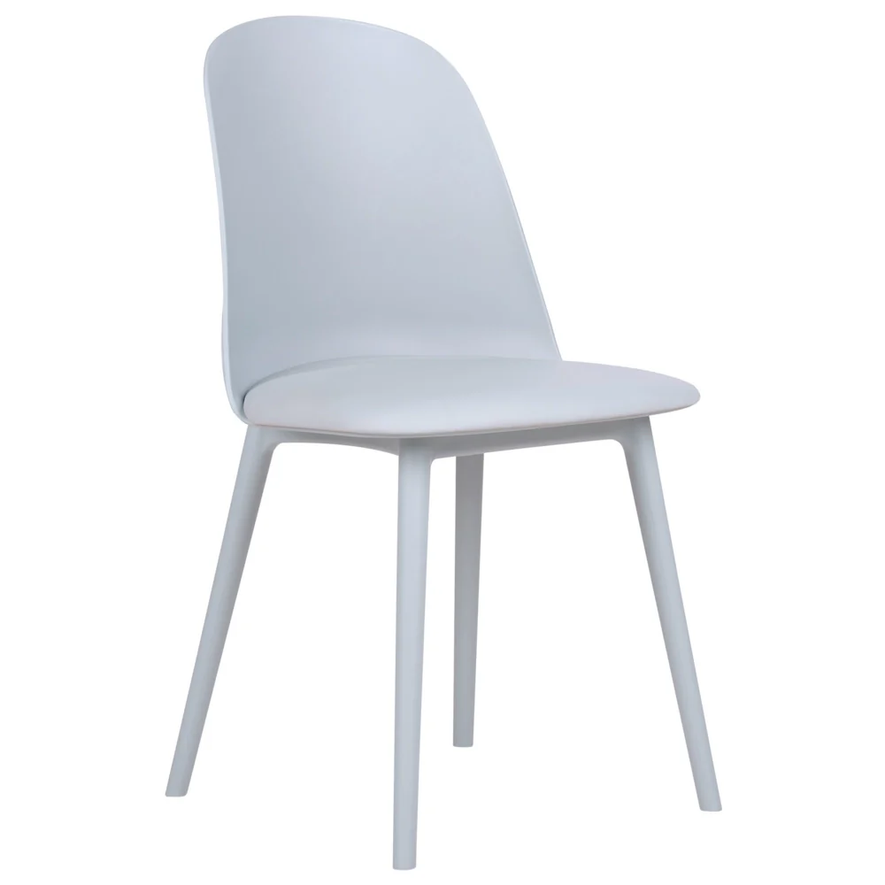 Set di 2 sedie da pranzo Seduta imbottita sintetica blu chiaro Sedute da cucina Soggiorno moderno minimalista - Image 2