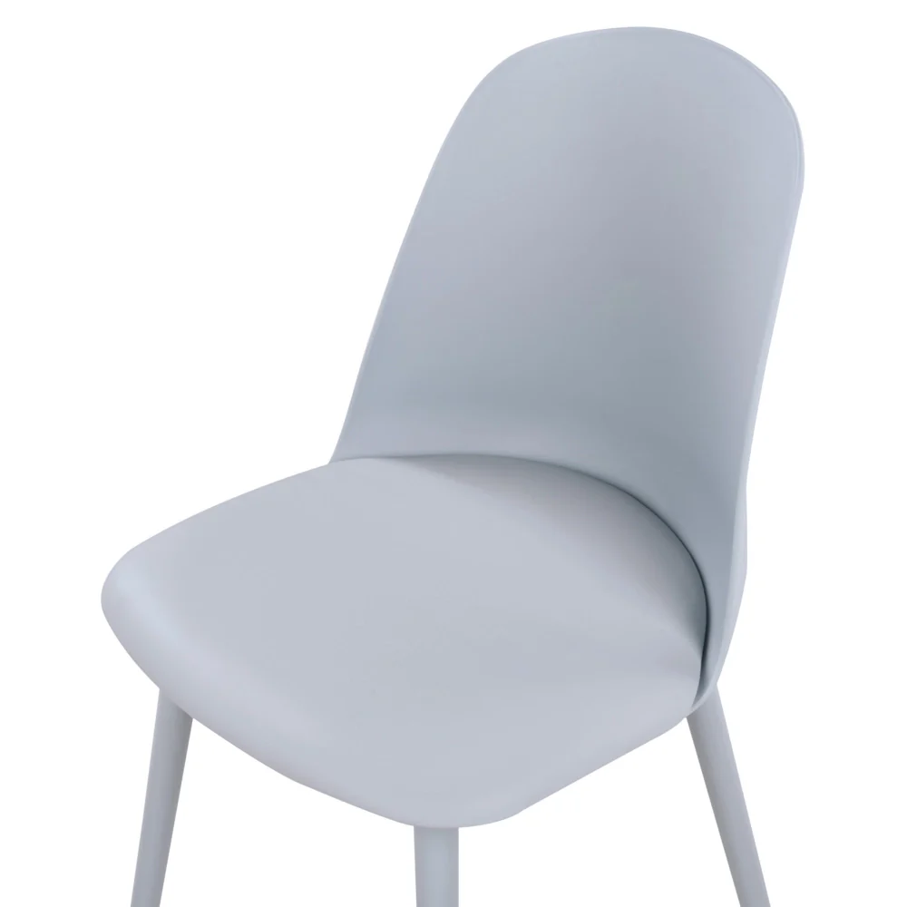 Set di 2 sedie da pranzo Seduta imbottita sintetica blu chiaro Sedute da cucina Soggiorno moderno minimalista - Image 6