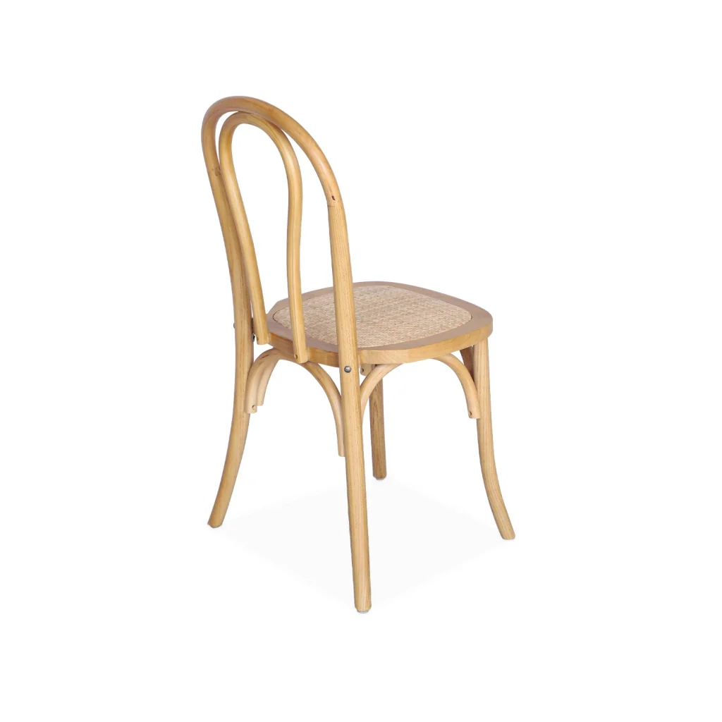 Set 2 sedie vintage in legno e rattan, marrone naturale - Image 8