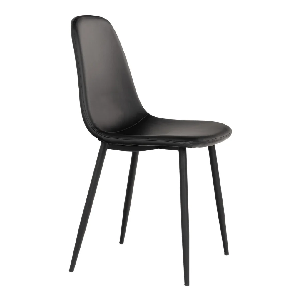 Set di 2 Sedie Stockholm, Nero, Similpelle, 54x44x88 cm - Image 3