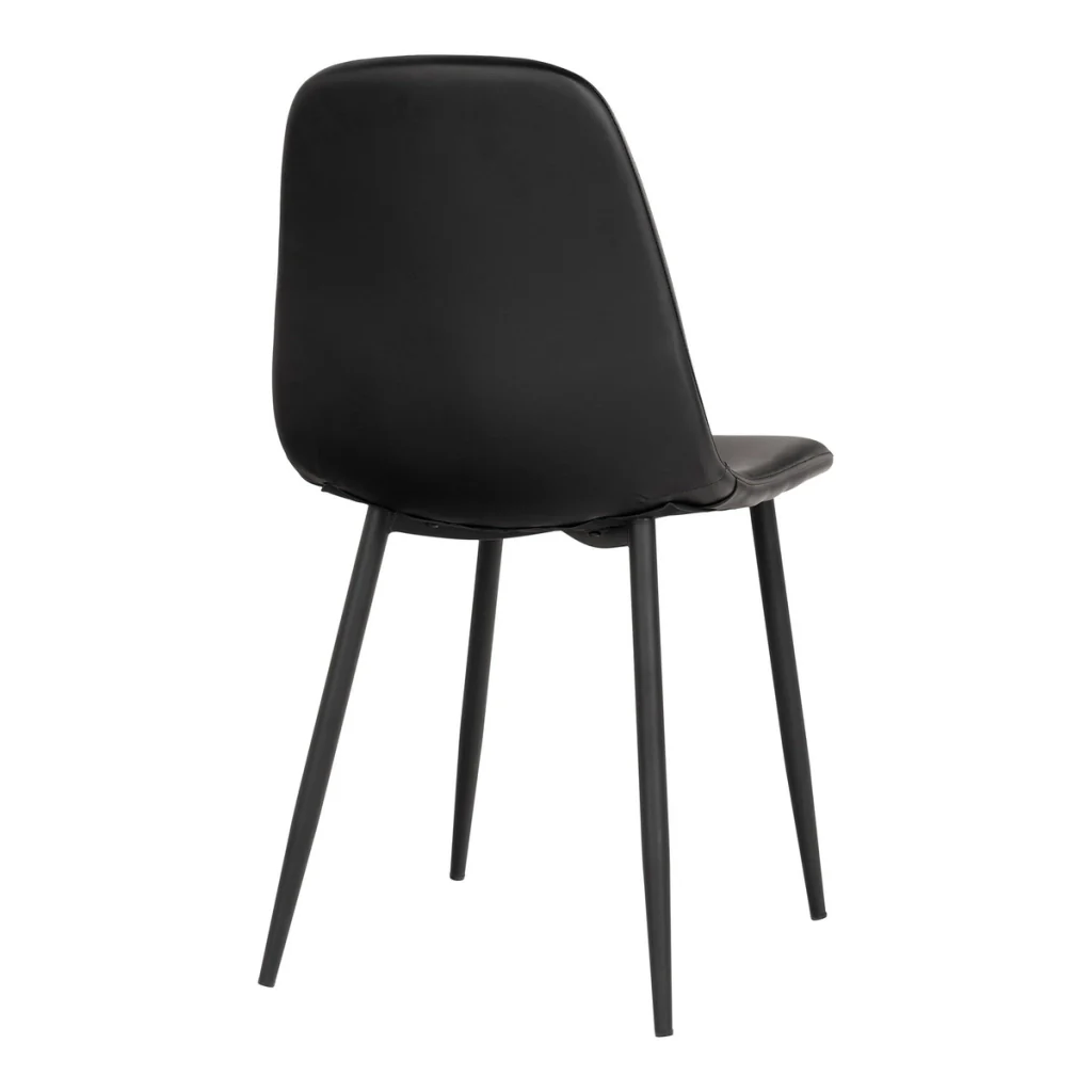 Set di 2 Sedie Stockholm, Nero, Similpelle, 54x44x88 cm - Image 4