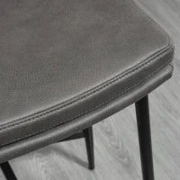 Set di 2 Sgabelli da Bar, con Sedili Imbottiti e Telaio in Acciaio, Capacità di Carico 120 kg, Grigio - Image 4