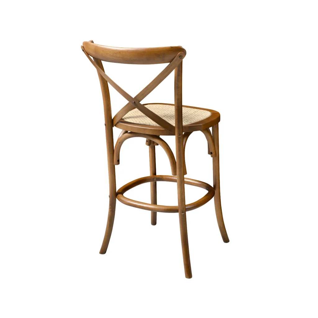 Set di 2 sgabello da bar bistrot vintage legno, noce - Image 8