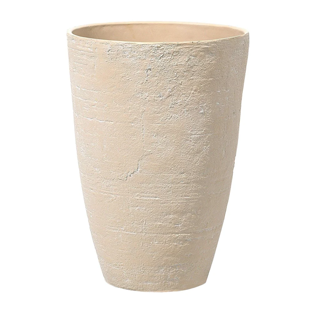 Set di 2 vasi tondi polvere di pietre per interno ed esterno beige sabbia soggiorno balcone giardino - Image 2
