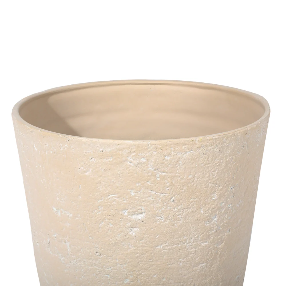 Set di 2 vasi tondi polvere di pietre per interno ed esterno beige sabbia soggiorno balcone giardino - Image 3
