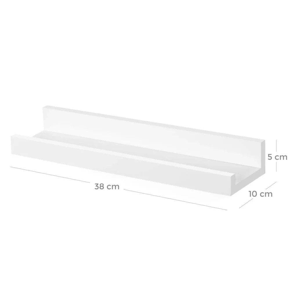 Set di 3 mensole da parete sospese in MDF 38 x 10 cm per cornici libri esposizione stoccaggio bianco 3 12_0002876 - Image 3
