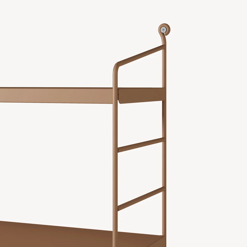 Set di 3 Scaffali da Parete Strängnäs a 3 Ripiani Regolabili  50 x 60 x 15 cm Acciaio Marrone chiaro opaco [en.casa] - Image 6