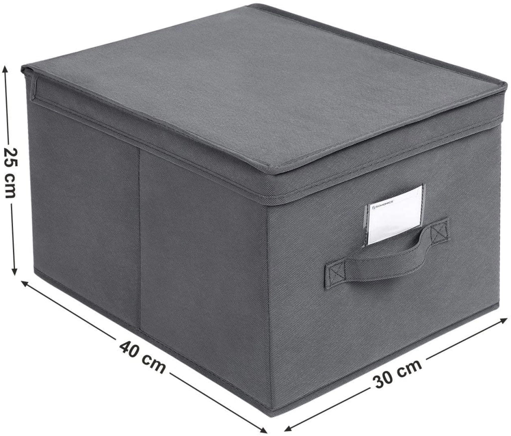Set di 3 scatole portaoggetti in tessuto non tessuto 30 x 40 x 25 cm grigio 12_0000084/2 - Image 2
