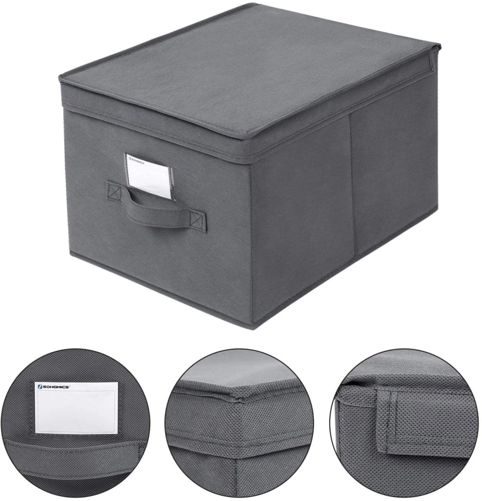 Set di 3 scatole portaoggetti in tessuto non tessuto 30 x 40 x 25 cm grigio 12_0000084/2 - Image 3