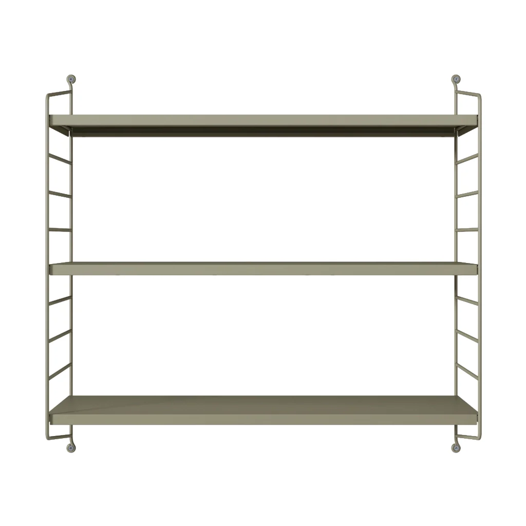 Set di 4 Scaffali da Parete Strängnäs a 3 Ripiani Regolabili  50 x 60 x 15 cm Acciaio color Cammello [en.casa] - Image 6