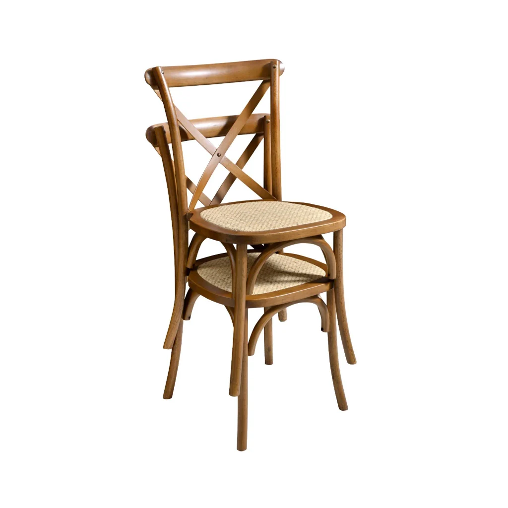 Set 4 sedie da bistrot vintage in legno, noce - Image 3