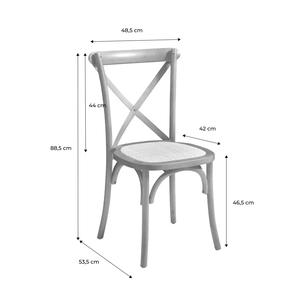 Set 4 sedie da bistrot vintage in legno, noce - Image 4