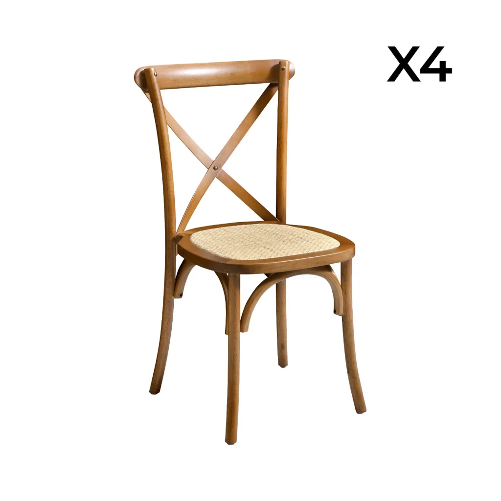 Set 4 sedie da bistrot vintage in legno, noce - Image 7