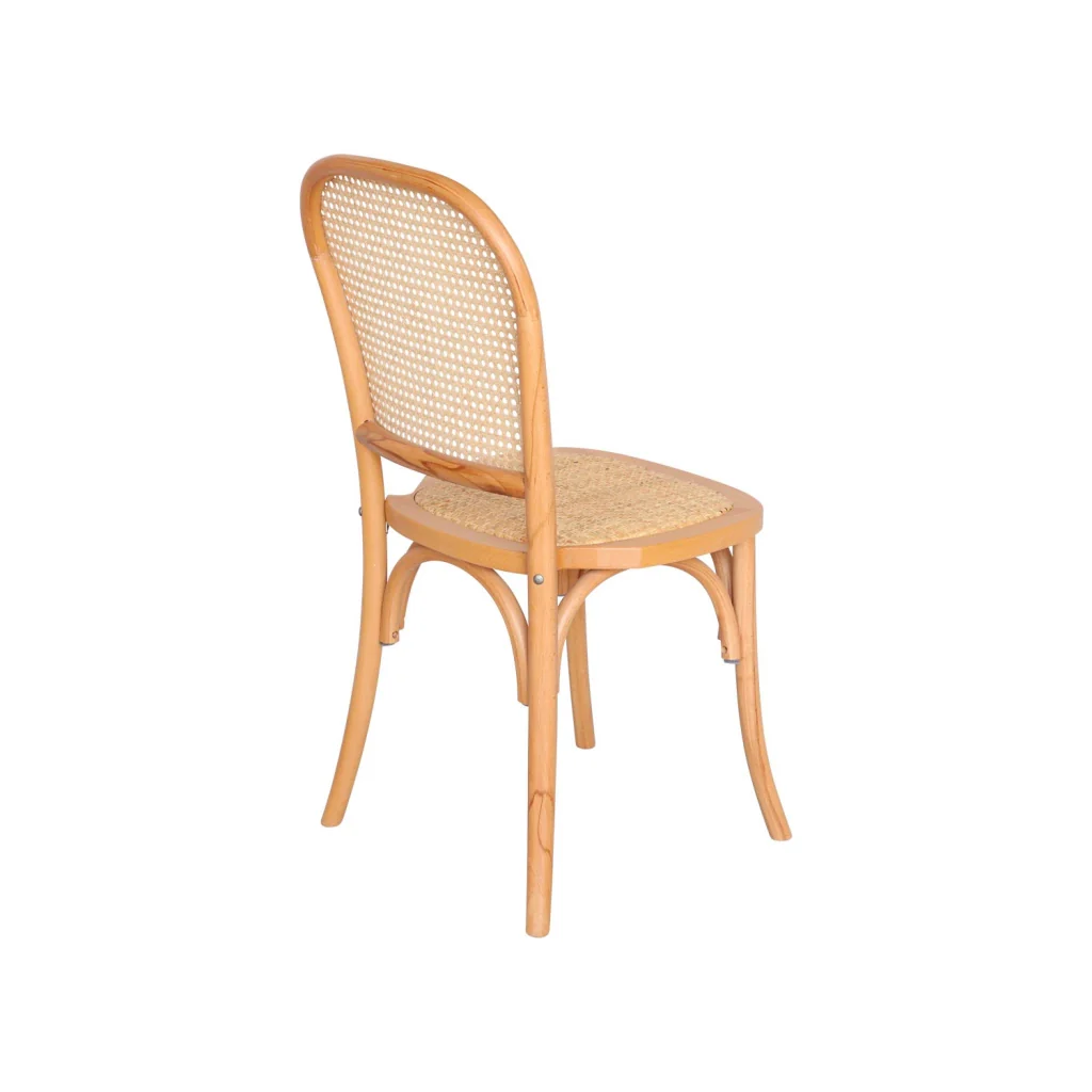 Set di 4 sedie in legno e rattan vintage , marrone naturale - Image 6